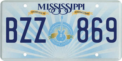 MS license plate BZZ869