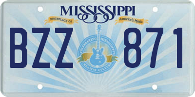 MS license plate BZZ871