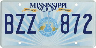 MS license plate BZZ872