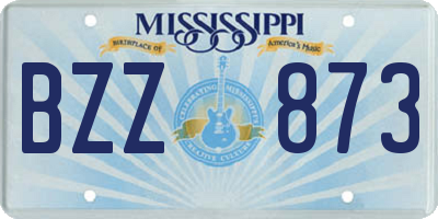 MS license plate BZZ873