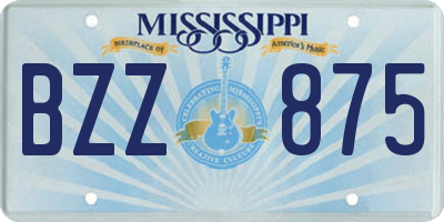MS license plate BZZ875