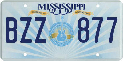 MS license plate BZZ877