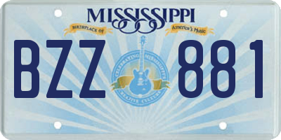 MS license plate BZZ881