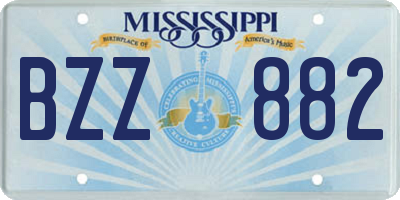 MS license plate BZZ882