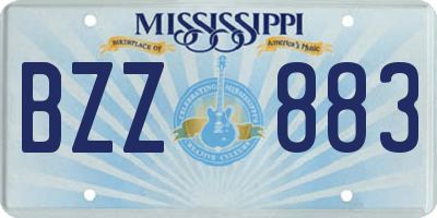 MS license plate BZZ883