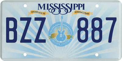 MS license plate BZZ887