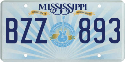MS license plate BZZ893