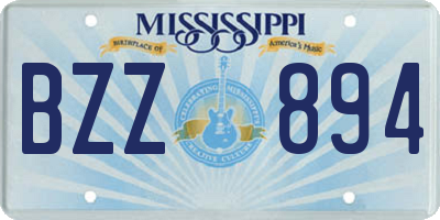 MS license plate BZZ894