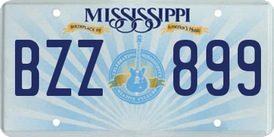 MS license plate BZZ899