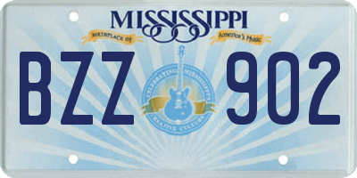 MS license plate BZZ902