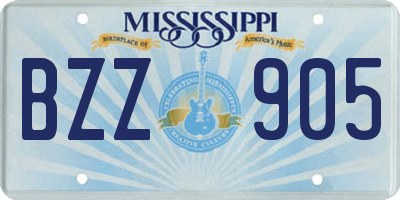 MS license plate BZZ905