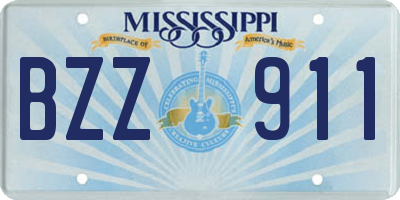 MS license plate BZZ911