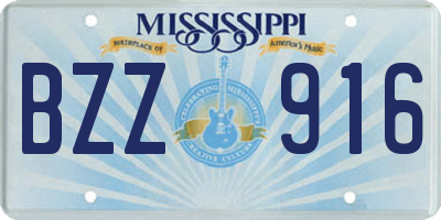 MS license plate BZZ916