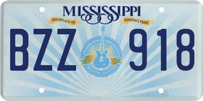 MS license plate BZZ918
