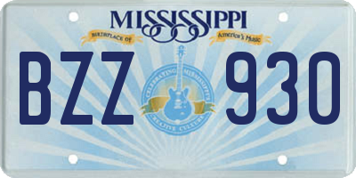 MS license plate BZZ930