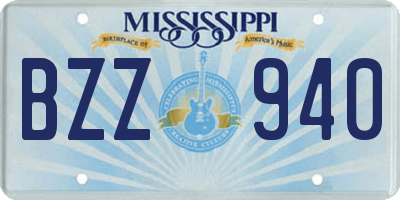 MS license plate BZZ940