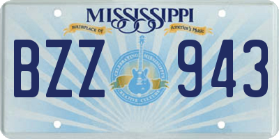 MS license plate BZZ943