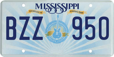 MS license plate BZZ950