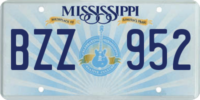 MS license plate BZZ952