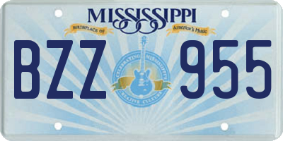 MS license plate BZZ955