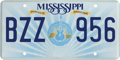 MS license plate BZZ956