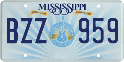 MS license plate BZZ959