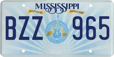 MS license plate BZZ965