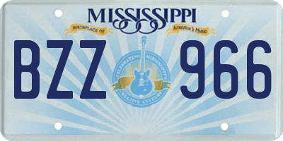 MS license plate BZZ966