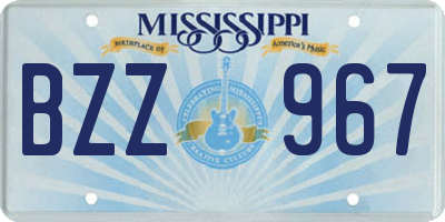 MS license plate BZZ967