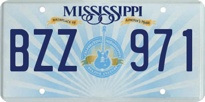 MS license plate BZZ971