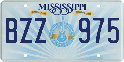 MS license plate BZZ975