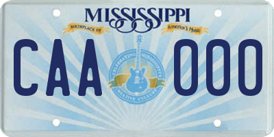 MS license plate CAA000