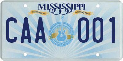 MS license plate CAA001