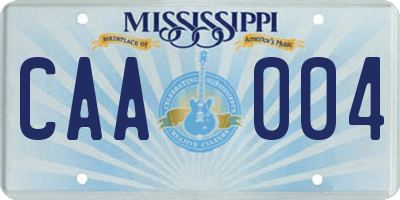 MS license plate CAA004