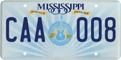 MS license plate CAA008