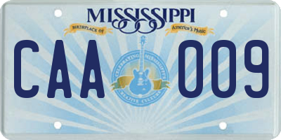 MS license plate CAA009