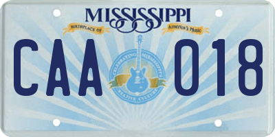 MS license plate CAA018