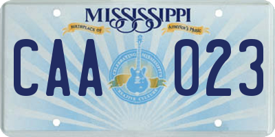 MS license plate CAA023