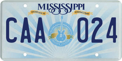 MS license plate CAA024