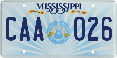MS license plate CAA026