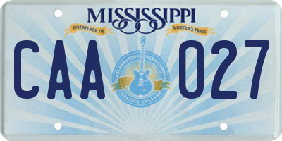 MS license plate CAA027