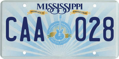 MS license plate CAA028