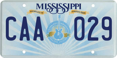 MS license plate CAA029
