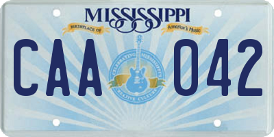 MS license plate CAA042