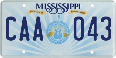 MS license plate CAA043