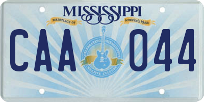 MS license plate CAA044