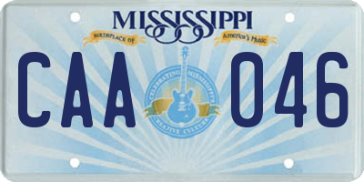 MS license plate CAA046