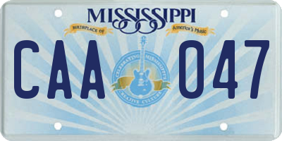 MS license plate CAA047