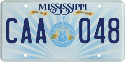 MS license plate CAA048
