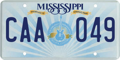 MS license plate CAA049